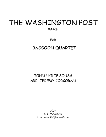 The Washington Post March For Bassoon Quartet Sheet Music