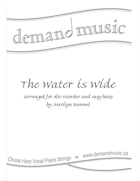 The Water Is Wide For Alto Recorder And Harp Sheet Music