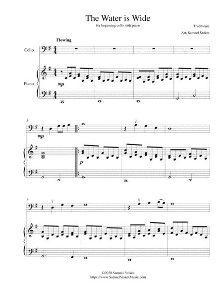 The Water Is Wide For Beginning Cello With Optional Piano Accompaniment Sheet Music