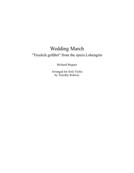 Free Sheet Music The Wedding March By Richard Wagner