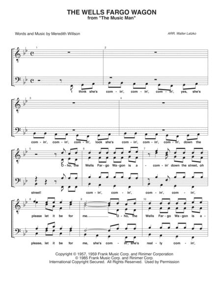 Free Sheet Music The Wells Fargo Wagon