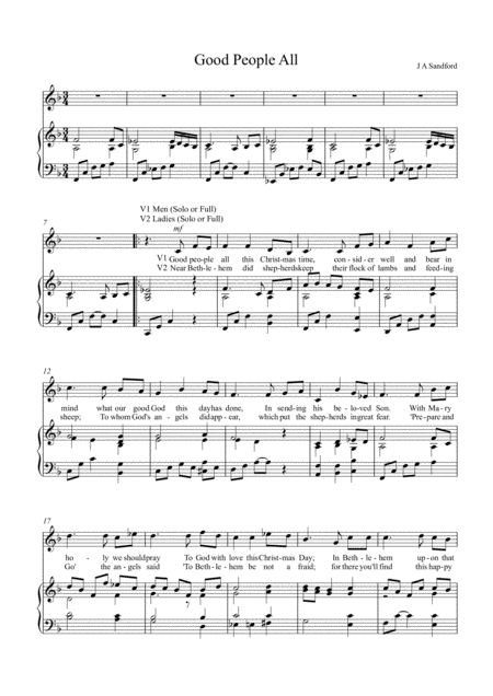 The Wexford Carol Satb With Piano Accompaniment Sheet Music