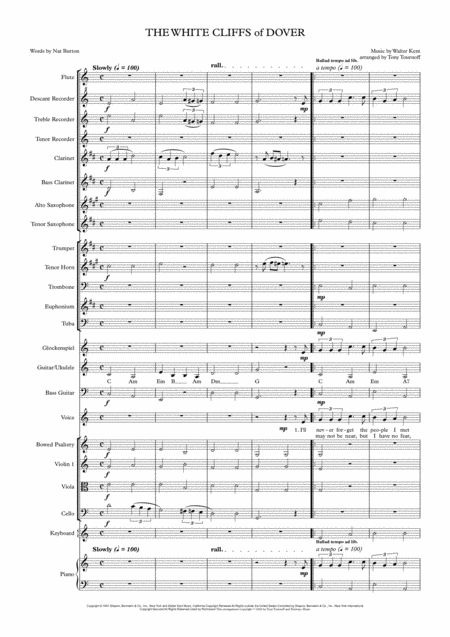 The White Cliffs Of Dover Mixed Ensemble Sheet Music