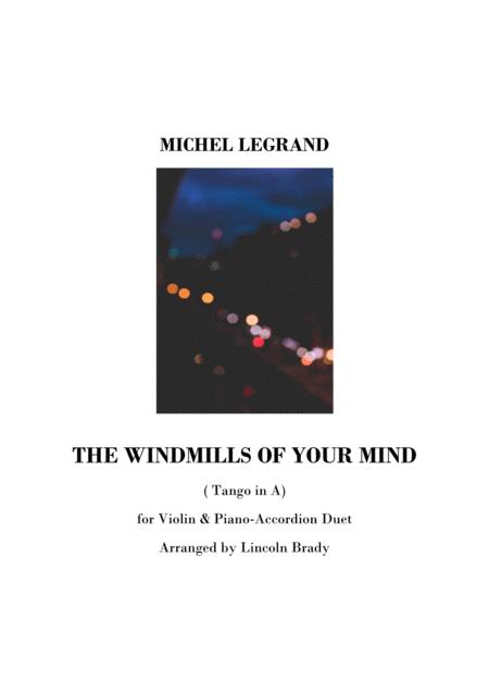 The Windmills Of Your Mind Violin Piano Accordion Duet Tango Sheet Music