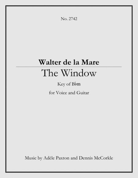 The Window Original Song Setting Of Walter De La Mare Poetry Sheet Music