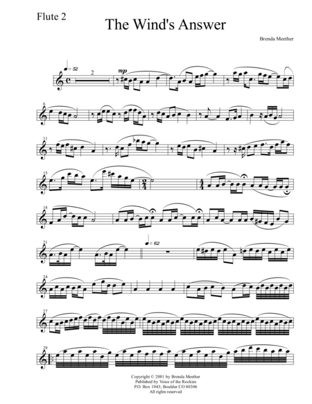 Free Sheet Music The Winds Answer Flute 2