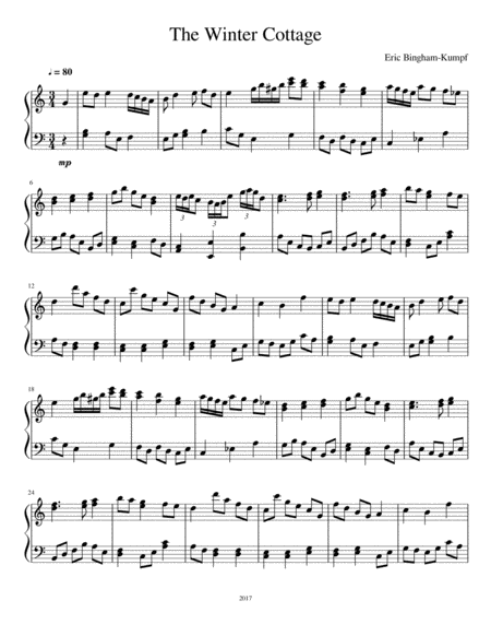 Free Sheet Music The Winter Cottage