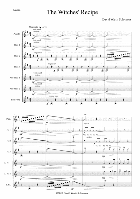 The Witches Recipe For Flute Choir With Special Effects Sheet Music