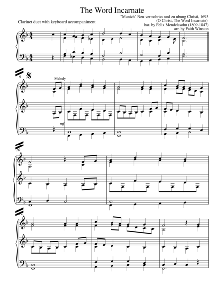 The Word Incarnate Version 2 With Simplified Accompaniment Sheet Music