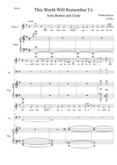 The World Will Remember Us Sheet Music