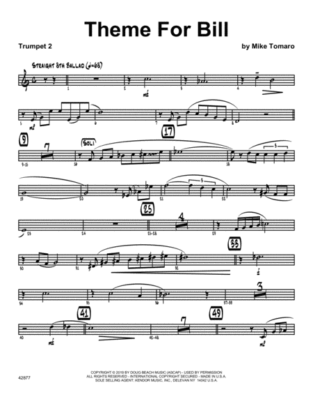 Free Sheet Music Theme For Bill 2nd Bb Trumpet