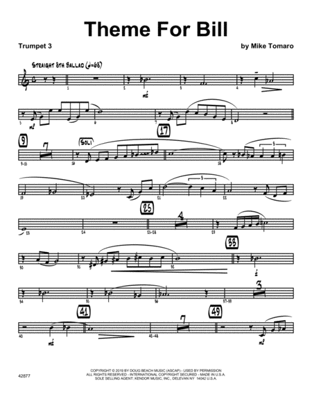 Free Sheet Music Theme For Bill 3rd Bb Trumpet