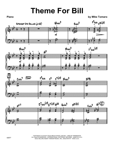 Theme For Bill Piano Sheet Music