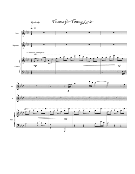 Theme For Young Love For Soprano Flute Piano Sheet Music