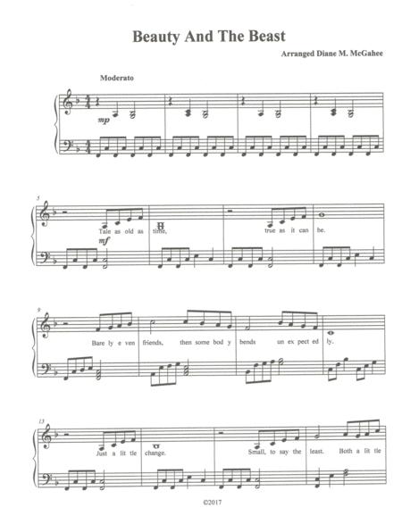 Theme From Beauty And The Beast Intermediate Level Sheet Music