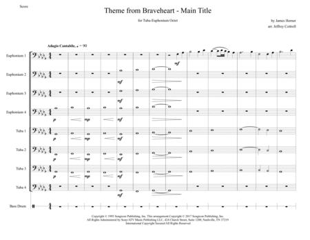 Theme From Braveheart For Tuba Euphonium Octet Sheet Music