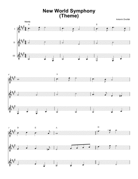 Theme From New World Symphony Sheet Music