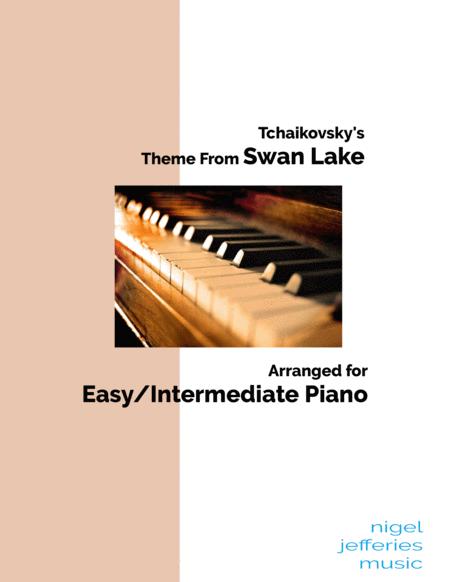 Theme From Swan Lake Arranged For Easy Intermediate Piano Sheet Music