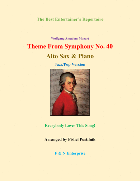 Free Sheet Music Theme From Symphony No 40 For Alto Sax And Piano