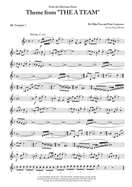 Theme From The A Team For Brass Quintet Sheet Music