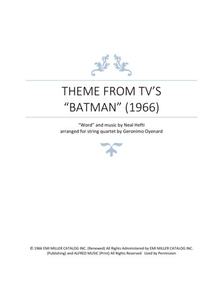 Theme From Tvs Batman 1966 Sheet Music
