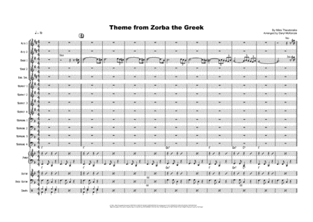 Theme From Zorba The Greek Big Band Instrumental Sheet Music