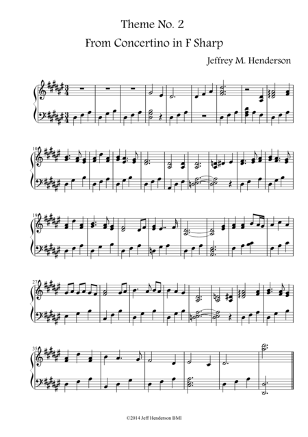 Free Sheet Music Theme No 2 From Concertino In F Sharp For Two Oboes