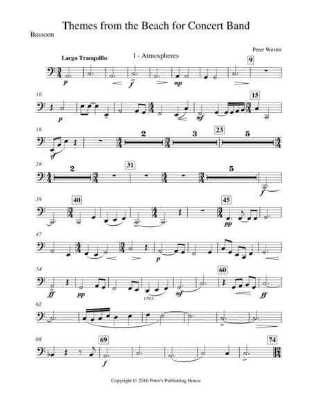 Themes From The Beach Bassoon Sheet Music