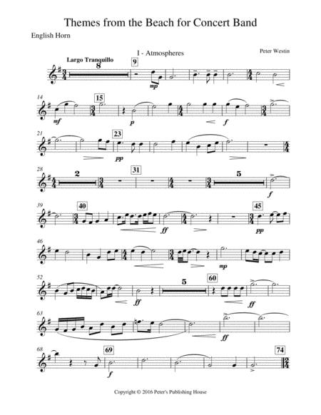 Free Sheet Music Themes From The Beach English Horn