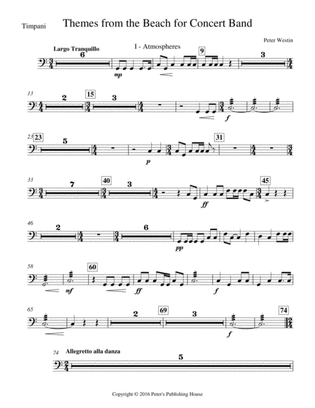 Themes From The Beach Timpani Sheet Music