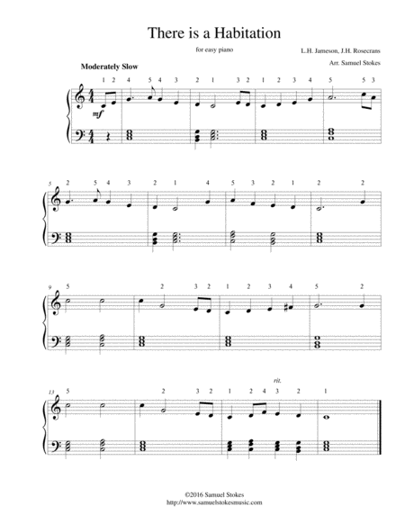 There Is A Habitation For Easy Piano Sheet Music