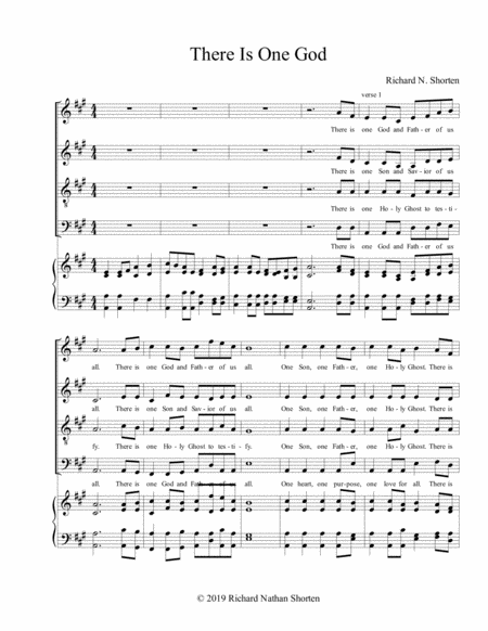 There Is One God And Father Of Us All Sheet Music