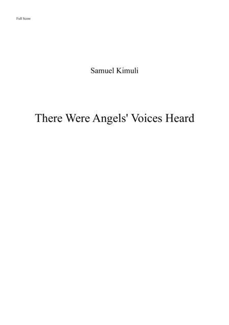 Free Sheet Music There Were Angels Voices