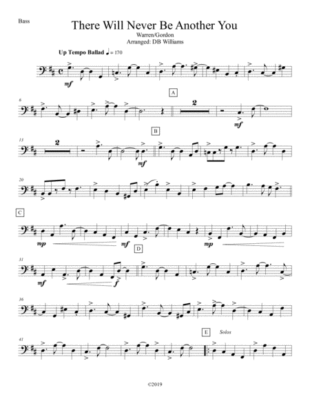 There Will Never Be Another You Strings Bass Sheet Music