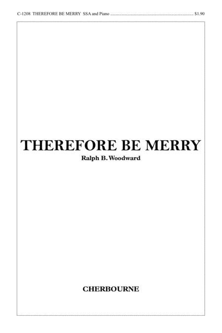 Therefore Be Merry Sheet Music