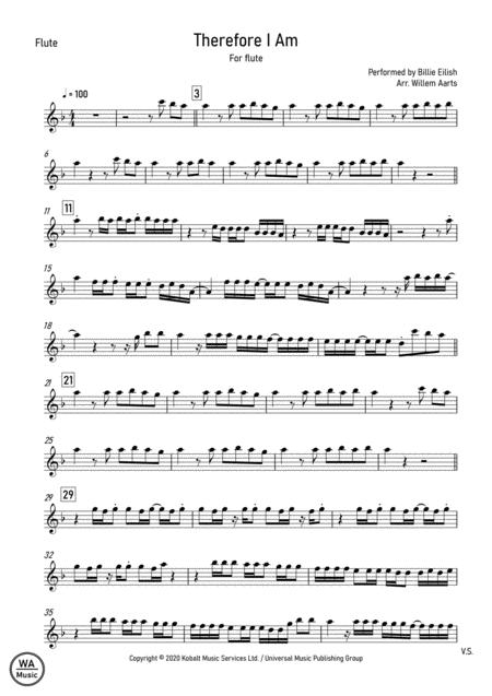 Free Sheet Music Therefore I Am Billie Eilish Flute