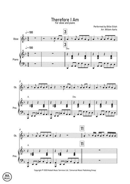 Therefore I Am Billie Eilish Oboe And Piano Sheet Music