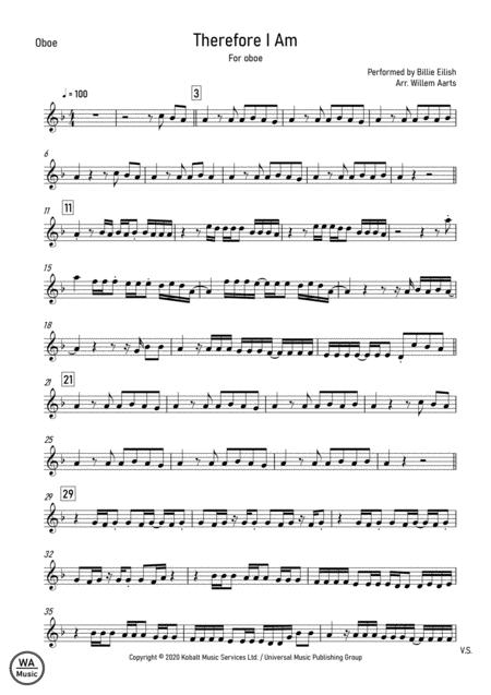 Therefore I Am Billie Eilish Oboe Sheet Music