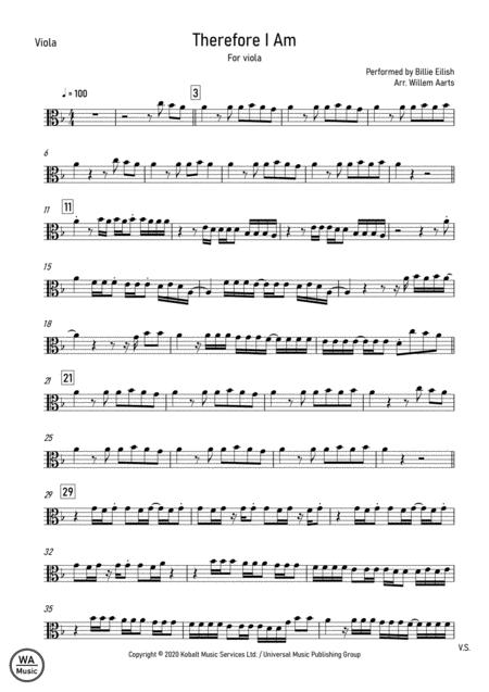 Therefore I Am Billie Eilish Viola Sheet Music