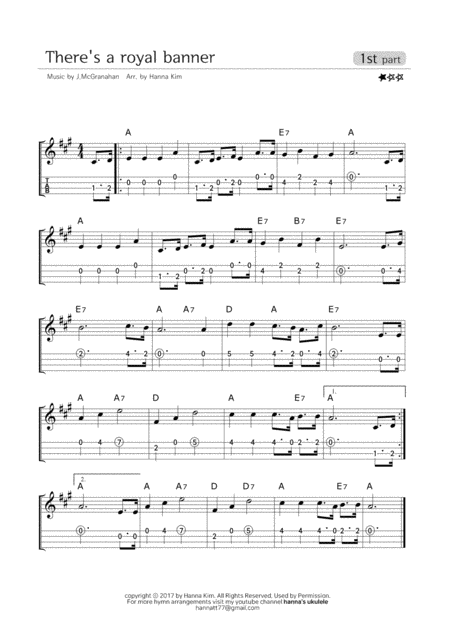 Free Sheet Music Theres A Royal Banner Hymn Ukulele Ensemble