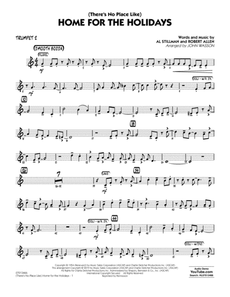 Free Sheet Music Theres No Place Like Home For The Holidays Arr John Wasson Trumpet 2