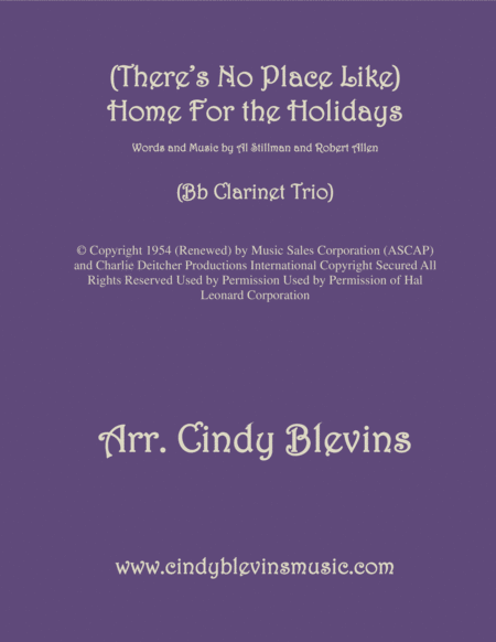 Theres No Place Like Home For The Holidays Arranged For Bb Clarinet Trio Sheet Music