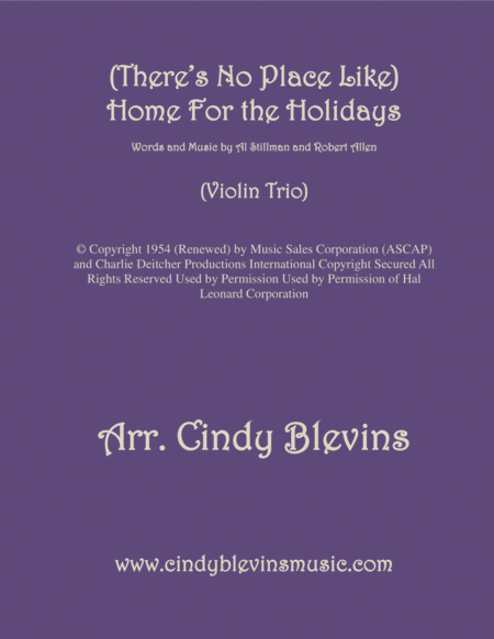 Theres No Place Like Home For The Holidays Arranged From Violin Trio Sheet Music