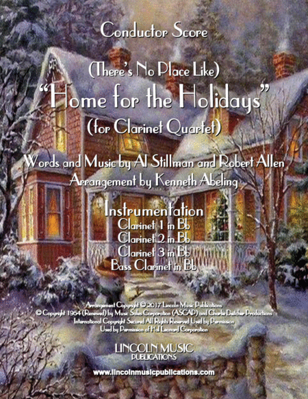 Theres No Place Like Home For The Holidays For Clarinet Quartet Sheet Music