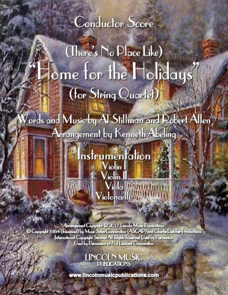 Theres No Place Like Home For The Holidays For String Quartet Sheet Music