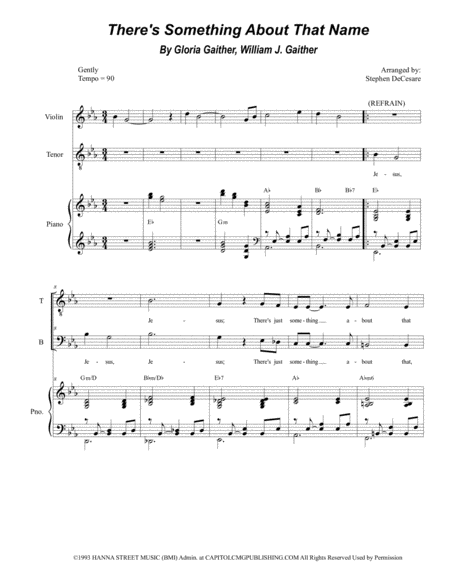 Free Sheet Music Theres Something About That Name For 2 Part Choir Tb