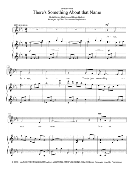 Free Sheet Music Theres Something About That Name Medium Voice