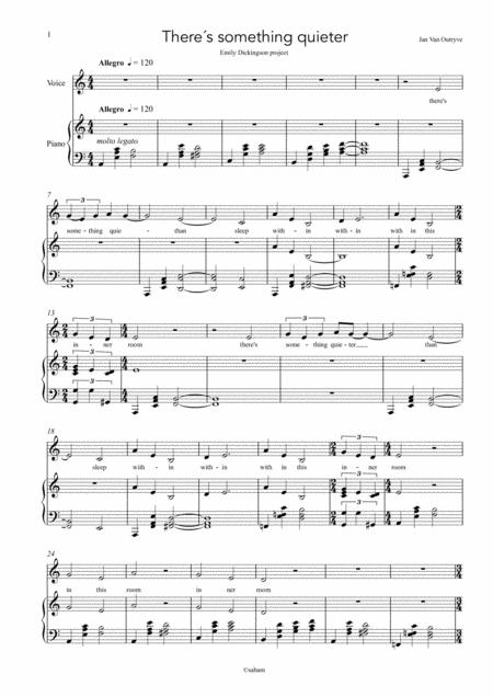 Theres Something Quieter Emily Dickinson Sheet Music