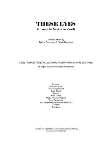 Free Sheet Music These Eyes Arranged For 7 8 Horn Band