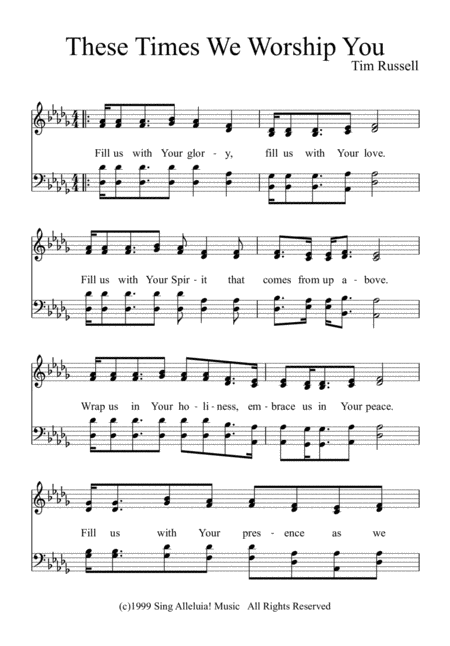 These Times We Worship You Sheet Music